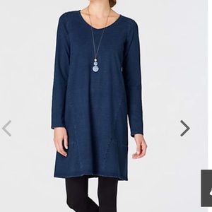 J. Jill indigo knit seamed dress